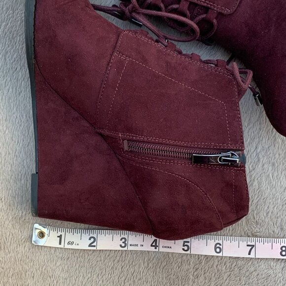 Franco Sarto Lennon Faux Suede Wedge Booties Sz 7.5 - Picture 13 of 16